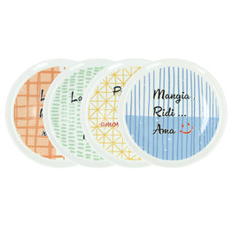 CINZIA Set 4 farfurii pizza, porțelan, D.33cm