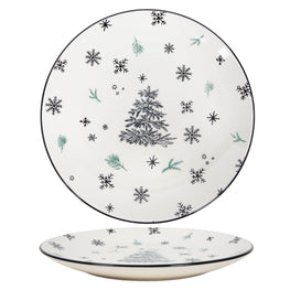 SNOWFLAKE TREE Farfurie fel principal, ceramică, D.26.5cm