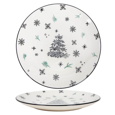 SNOWFLAKE TREE Farfurie fel principal, ceramică, D.26.5cm