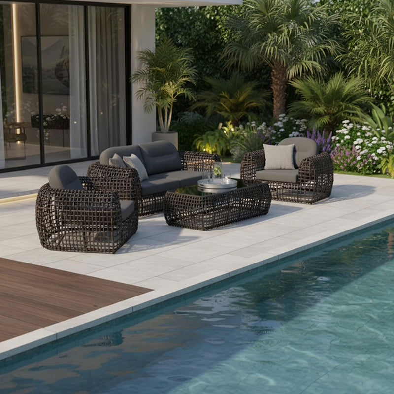 DINASTY Set mobilier terasă/grădină, 2 fotolii, canapea și măsuță