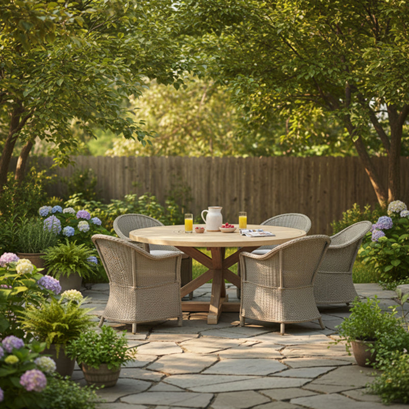 SAFFIRE Set mobilier terasă/grădină, 6 scaune și masă