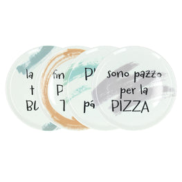 CINZIA Set 4 farfurii pizza, porțelan, D.33cm