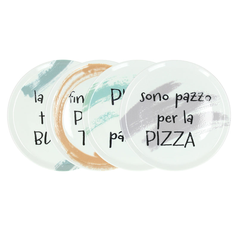CINZIA Set 4 farfurii pizza, porțelan, D.33cm
