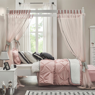 COLETTE Pat cu baldachin copii, 120x200cm, somieră inclusă