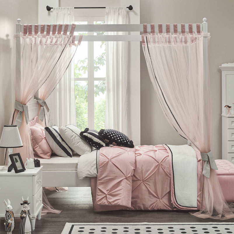 COLETTE Pat cu baldachin copii, 120x200cm, somieră inclusă