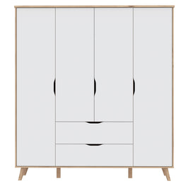 RIGA Dulap 4 uși, 2 sertare