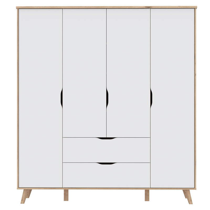 RIGA Dulap 4 uși, 2 sertare