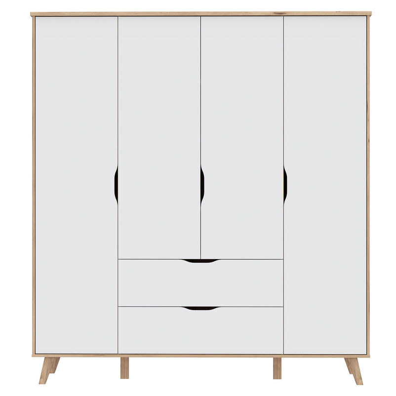 RIGA Dulap 4 uși, 2 sertare