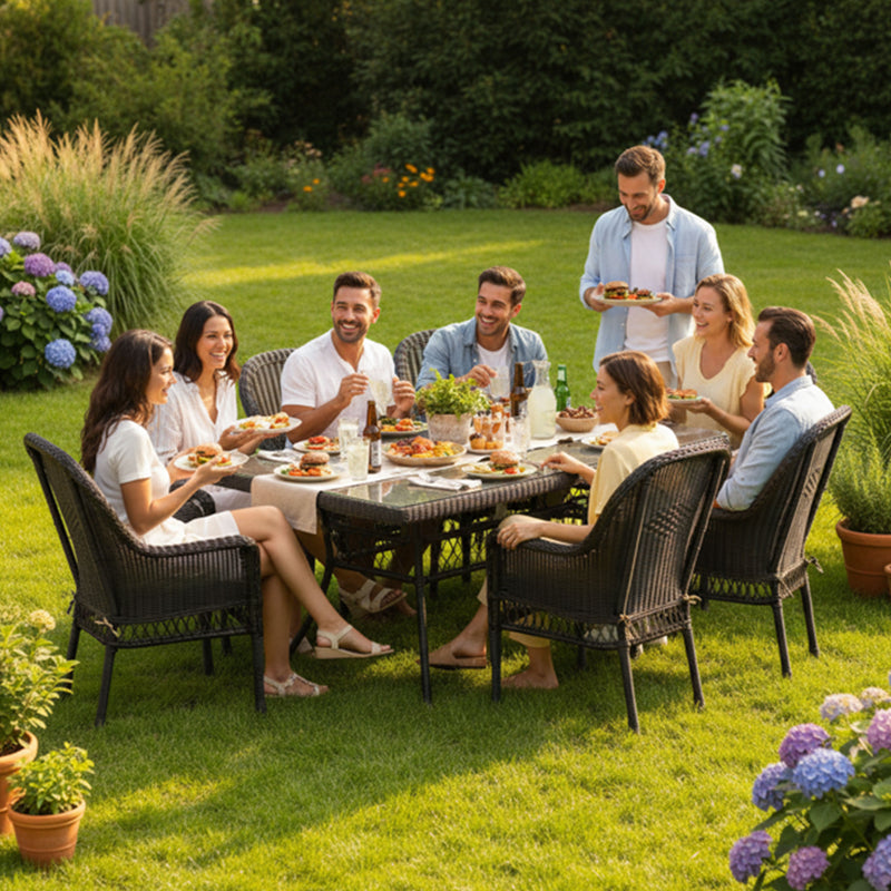 SUSAN Set mobilier terasă/grădină, 6 scaune, masă