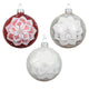 SNOW FLOWER Set 3 globuri
