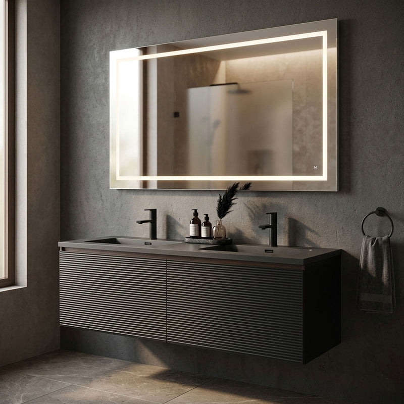 EDEN/RADIANCE Set mobilier baie, mască lavoar, lavoar, oglindă LED