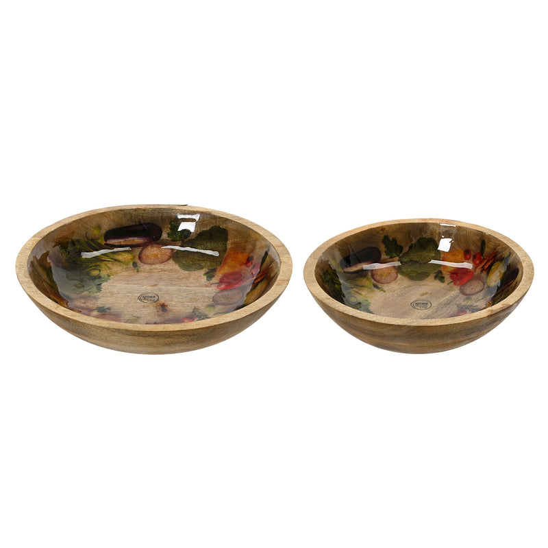 VEGGIE Set 2 boluri, lemn