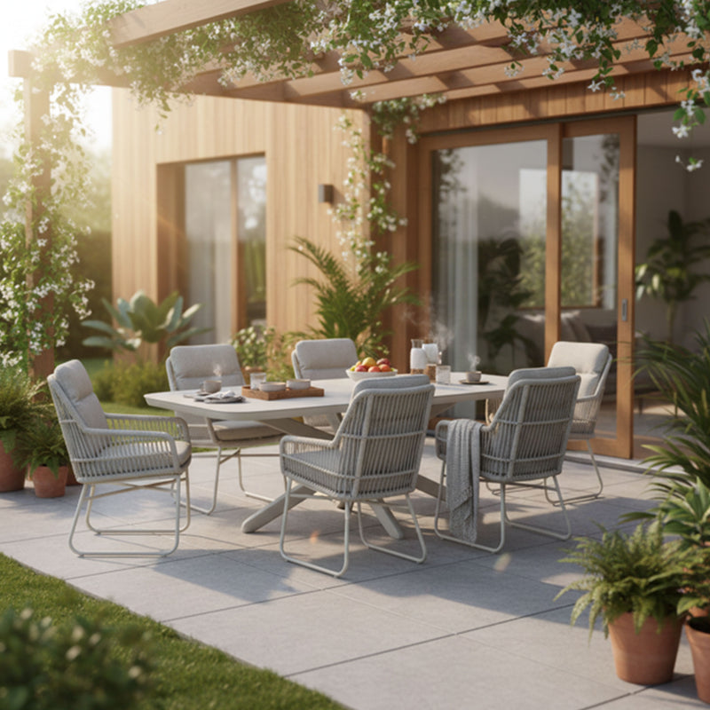 PERUGIA/ARICA Set mobilier terasă/grădină, 6 scaune și masă