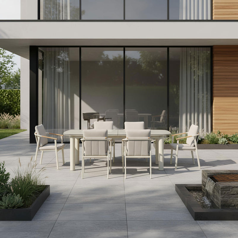 SALLY Set mobilier terasă/grădină, 6 scaune și masă extensibilă