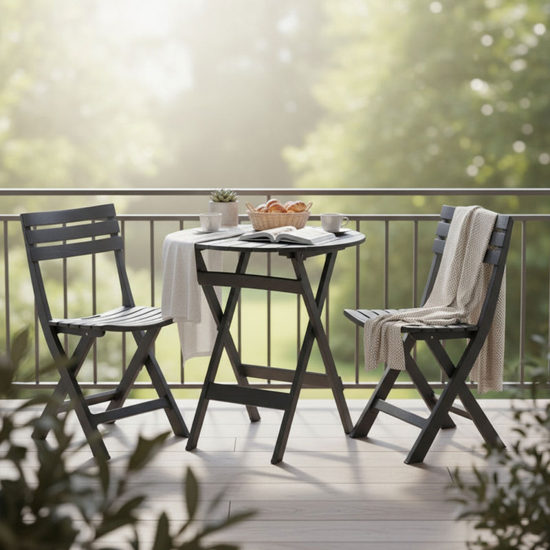 ICARDI Set mobilier terasă/grădină, 2 scaune și masă pliabile