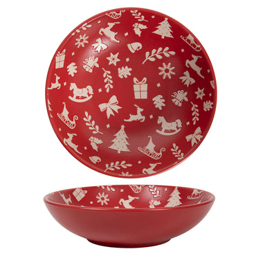 HOLLY FEST Farfurie supă, ceramică, D.21cm