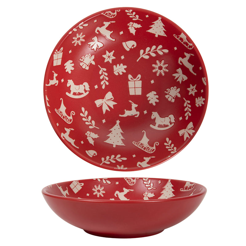 HOLLY FEST Farfurie supă, ceramică, D.21cm