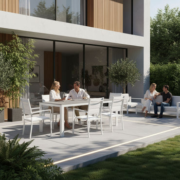 ENCORE/DRESDEN Set mobilier terasă/grădină, 6 scaune și masă