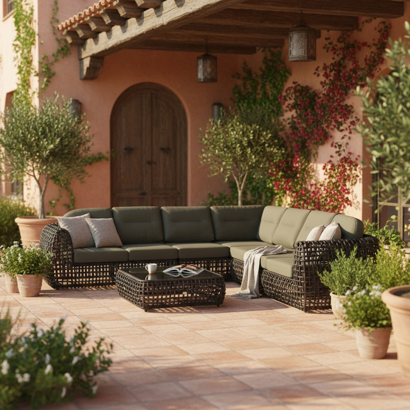 DINASTY Set mobilier terasă/grădină, colțar 5 piese și măsuță