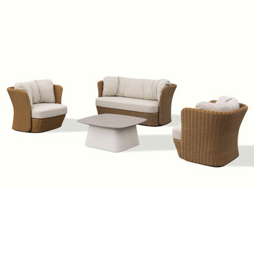 MIRAGE Set mobilier terasă/grădină, 2 fotolii, canapea și 2 măsuțe