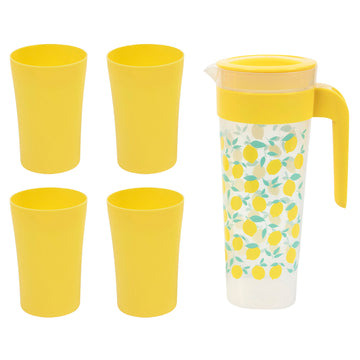 LEMON Set 4 pahare și carafă, plastic de la Mobexpert