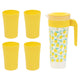 LEMON Set 4 pahare și carafă, plastic