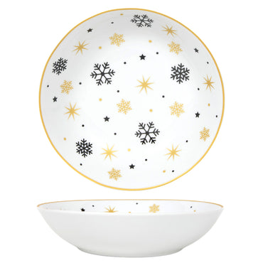 SNOWFLAKE Farfurie supă, ceramică, D.21cm