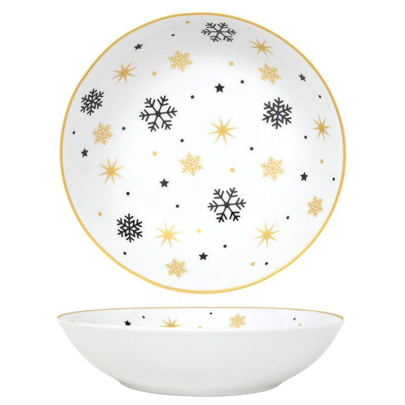 SNOWFLAKE Farfurie supă, ceramică, D.21cm