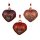 HEARTS Set 3 globuri, sticlă, D.8cm