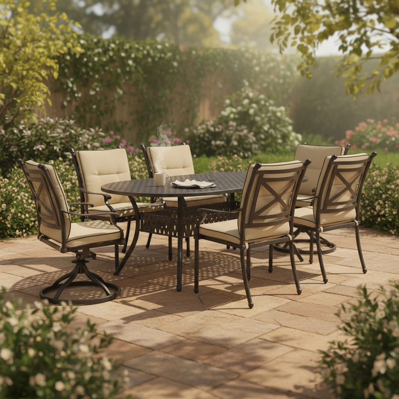 KINGSTON Set mobilier terasă/grădină, 2 fotolii, canapea și măsuță