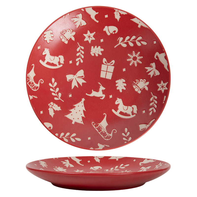 HOLLY FEST Farfurie aperitiv, ceramică, D.19.5cm