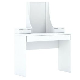 MODE WHITE Masă de toaletă copii, oglindă și leduri incluse