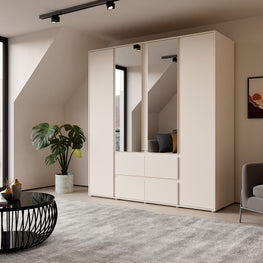 KASPAR Dulap 4 uși, 4 sertare