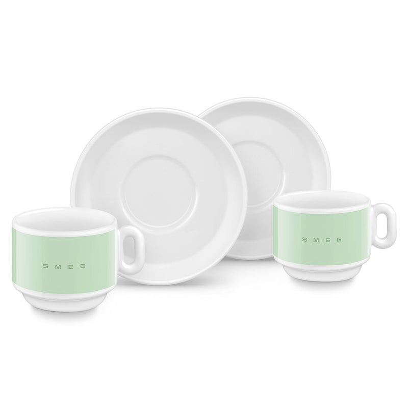 SMEG Set cești și farfurioare