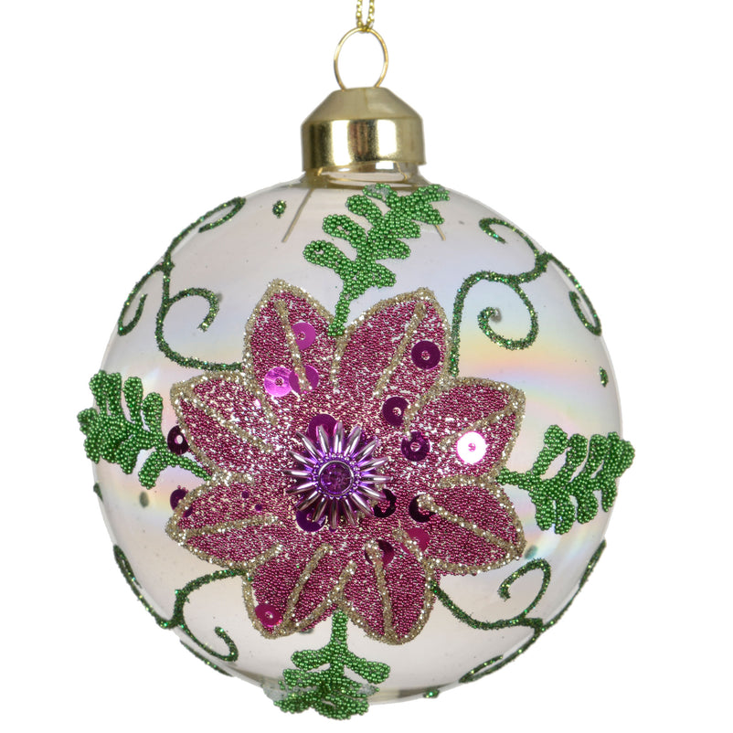 FLORA Set 3 globuri, sticlă, D.8cm