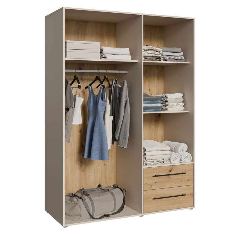 NATE Dulap 3 uși, 2 sertare