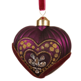 HEARTS Set 3 globuri, sticlă, D.8cm