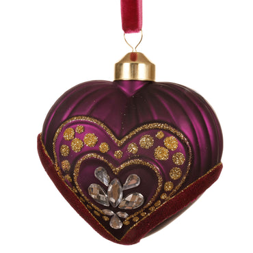 HEARTS Set 3 globuri, sticlă, D.8cm