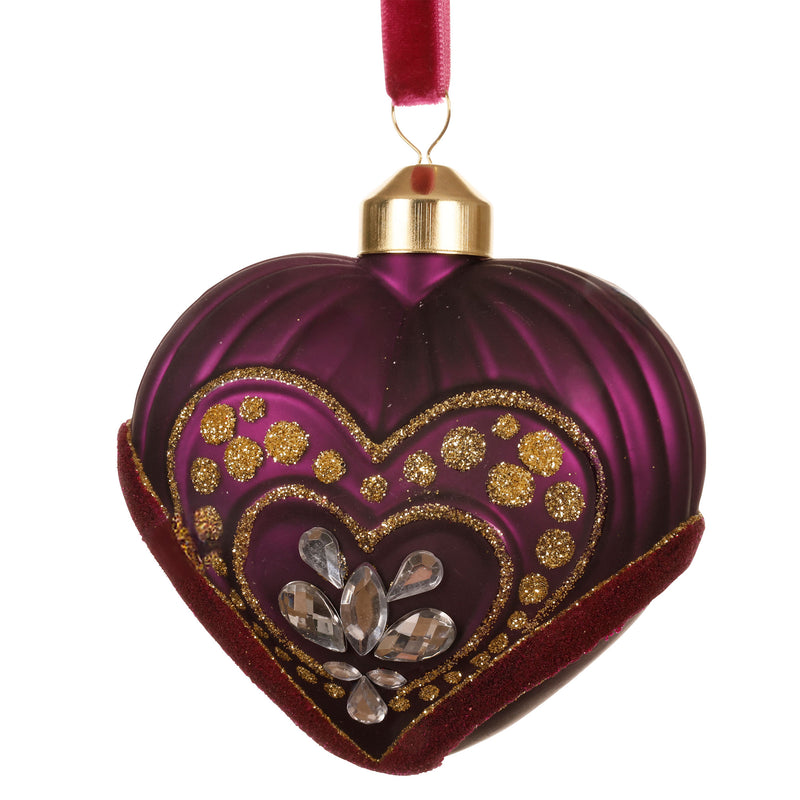 HEARTS Set 3 globuri, sticlă, D.8cm