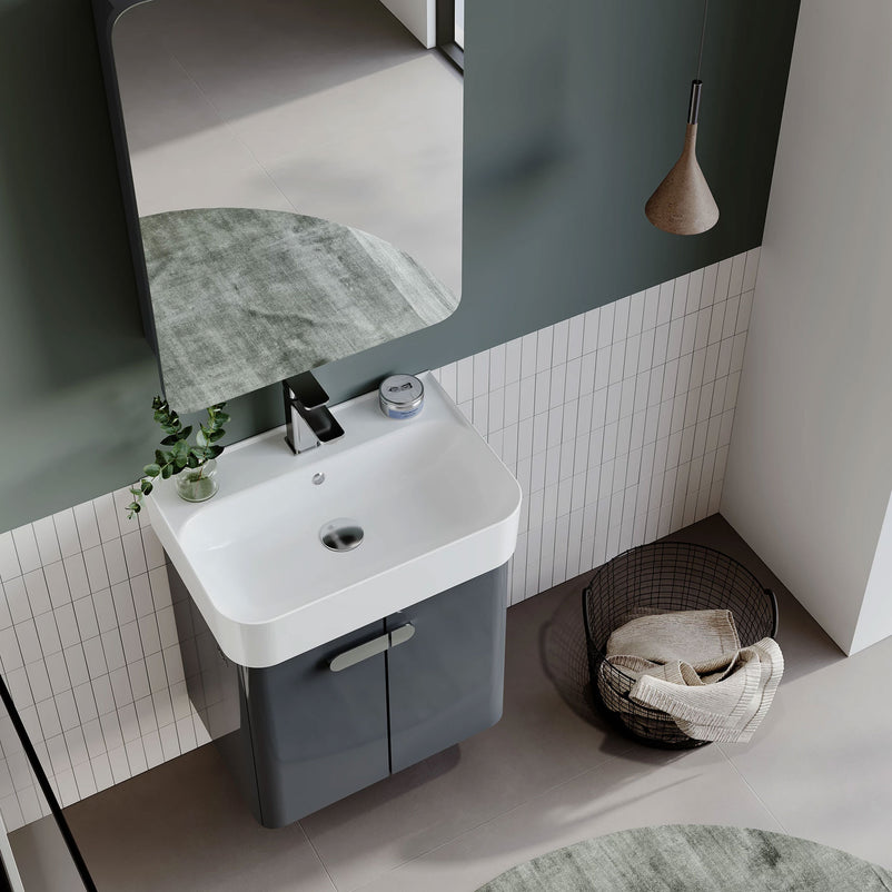 ORBIT Set mobilier baie, mască lavoar, dulap suspendat cu oglindă și lavoar