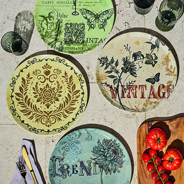 CINZIA Set 4 farfurii pizza, porțelan, D.33cm