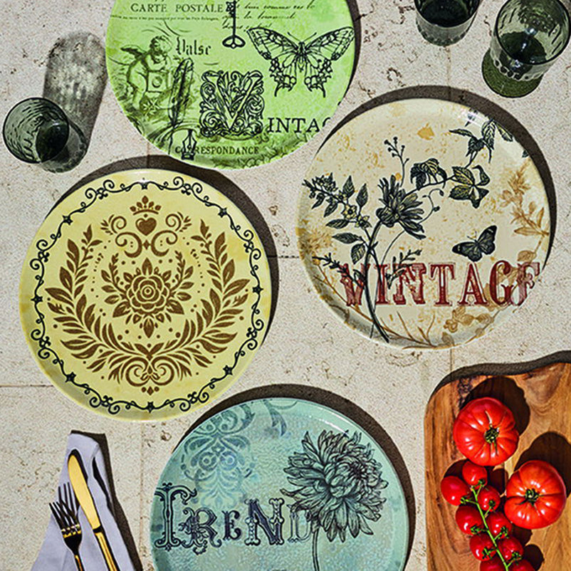 CINZIA Set 4 farfurii pizza, porțelan, D.33cm