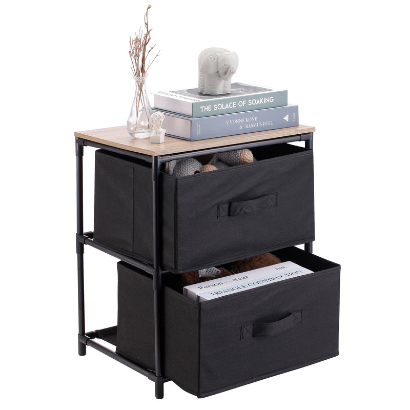 HOME PLUS Suport 2 coșuri pânză