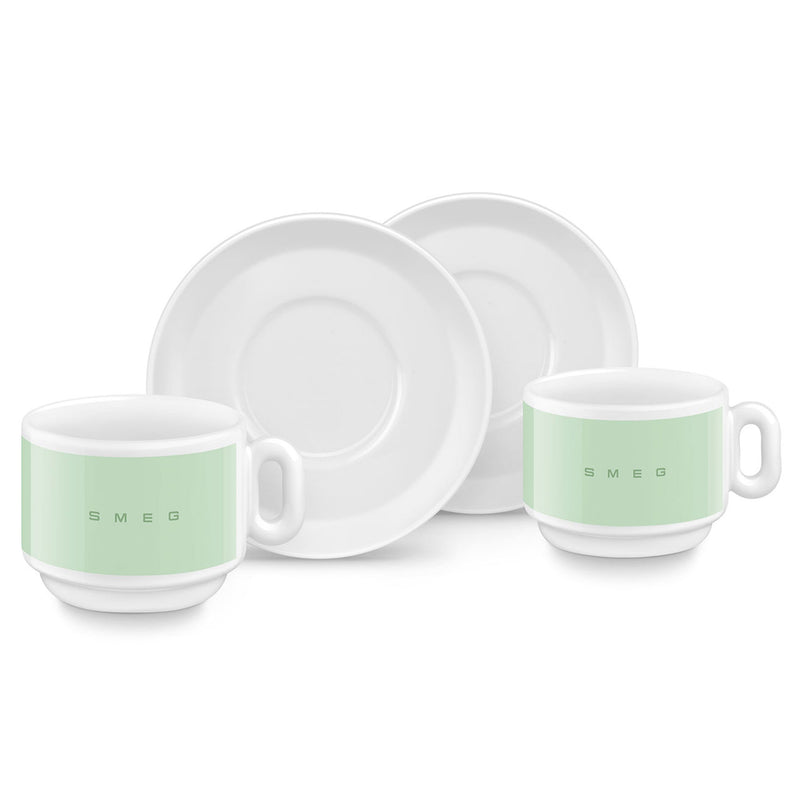 SMEG Set cești și farfurioare
