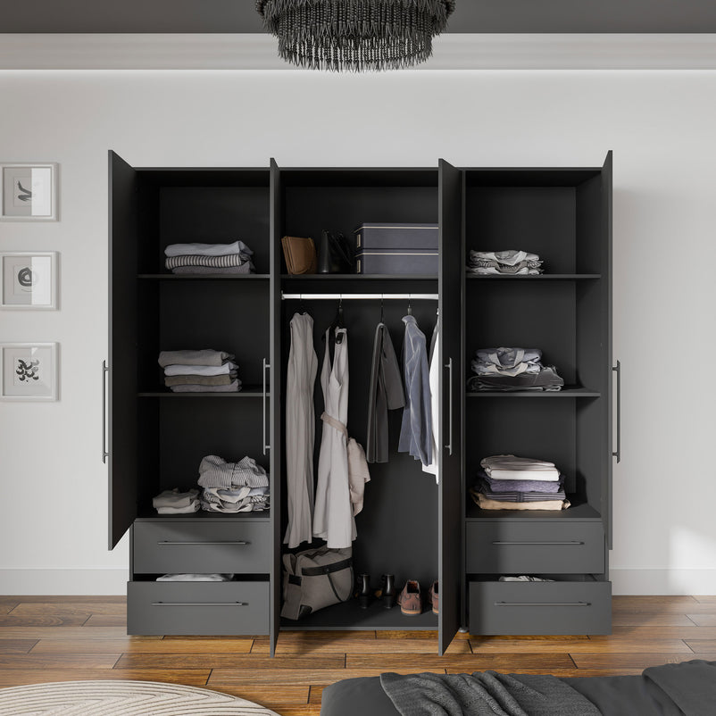 NATE Dulap 4 uși, 4 sertare