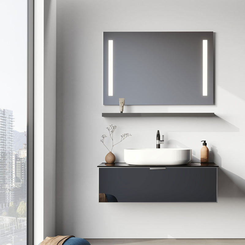 YALIKOY Set mobilier baie, mască lavoar, lavoar, dulap baie, oglindă