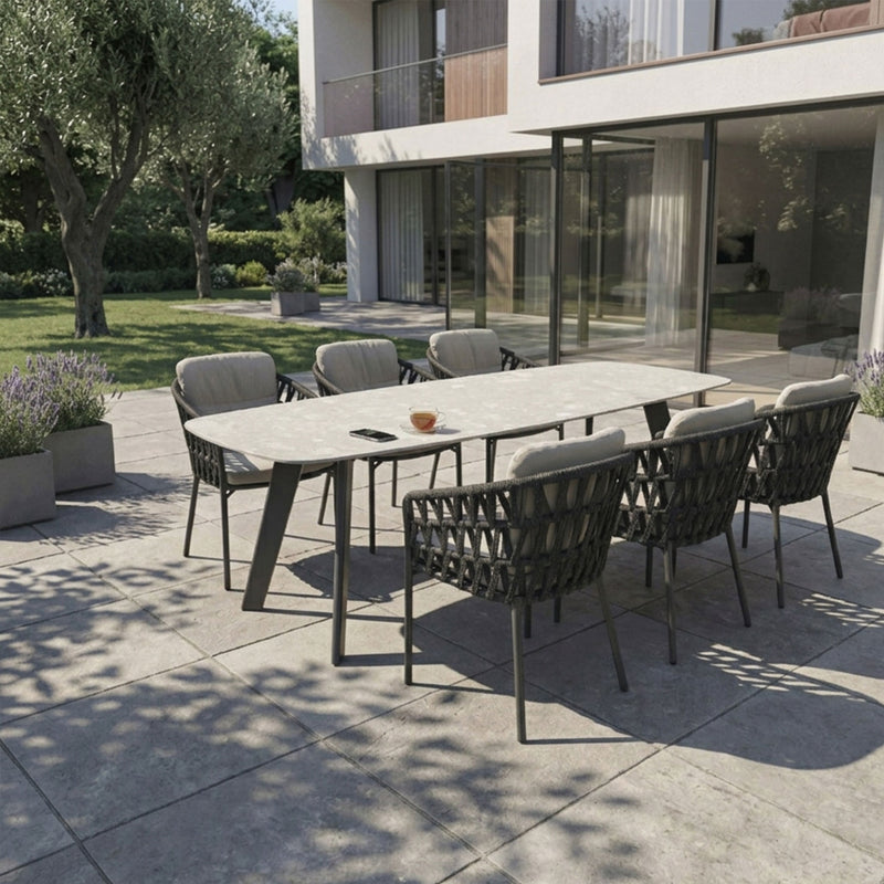 ALBARETO Set mobilier terasă/grădină, 6 scaune și masă