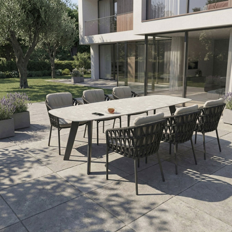ALBARETO Set mobilier terasă/grădină, 6 scaune și masă