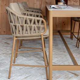 BIARRITZ Set mobilier terasă/grădină, 2 scaune bar