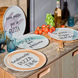 CINZIA Set 4 farfurii pizza, porțelan, D.33cm